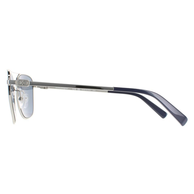 Salvatore Ferragamo Aviator Mens Silver Light Blue SF158S