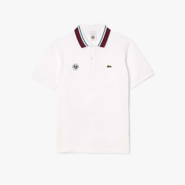 Roland Garros Sport Edition Umpire Polo Shirt  Ribbed polo collar Comfortable  relaxed fit with straight sleeves  Roland Garros logo on chest Co-branded Lacoste x Roland Garros logo Embroidered crocodile on chest Roland Garros Sport Edition Umpire Polo Shirt  Ribbed polo collar Comfortable  relaxed fit with straight sleeves  Roland Garros logo on chest Co-branded Lacoste x Roland Garros logo Embroidered crocodile on chest