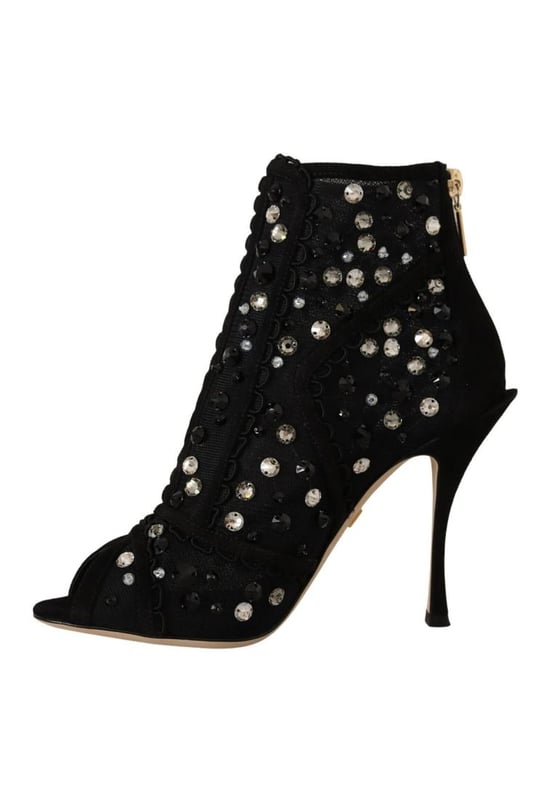 Dolce & Gabbana Women's Black Crystals Heels Zipper Short Boots Shoes Brand: Dolce & Gabbana
Model: Short boots
Colour: Black
Material: 79% Nylon 15% Leather 5% Viscose 1% Polyester
Sole: Leather
Logo details
Quality and comfort
Made in Italy
Material: 79% Nylon 15% Leather 5% Viscose 1% Polyester