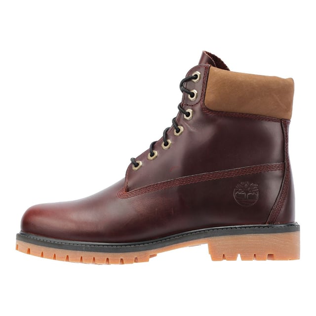 Burgundy leather timberlands store