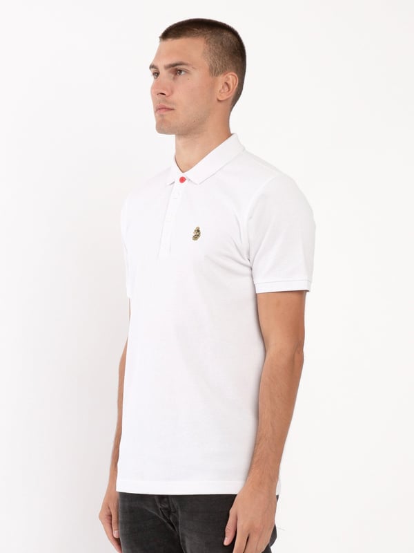 Complete your everyday look with this polo top from LUKE. Crafted from a luxury cotton pique, it's cut to a relaxed fit with a three button placket and features a soft rib collar and cuff. It is complete with the brand's iconic lion head embroidery on the left