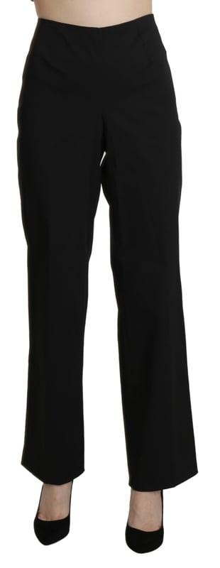 BENCIVENGA
  High waist straight pants
  Color: Black
  Material: Cotton
  Zipper closure
  Logo details
  Made in Italy
  Womens pants
Material: Cotton