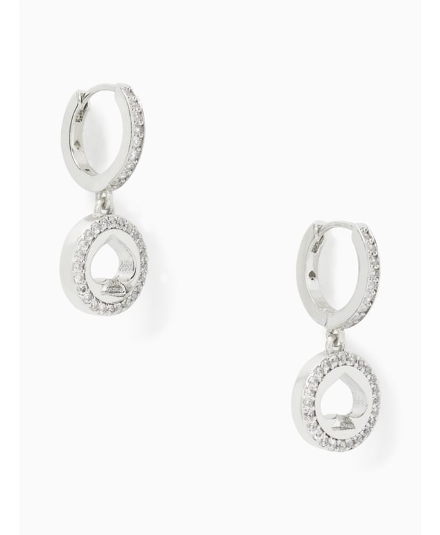 Pave Halo Huggies,  Width: 1.00 Cm,  Height: 1.10 Cm