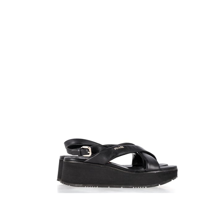 Prada patent leather wedge sandals outlet