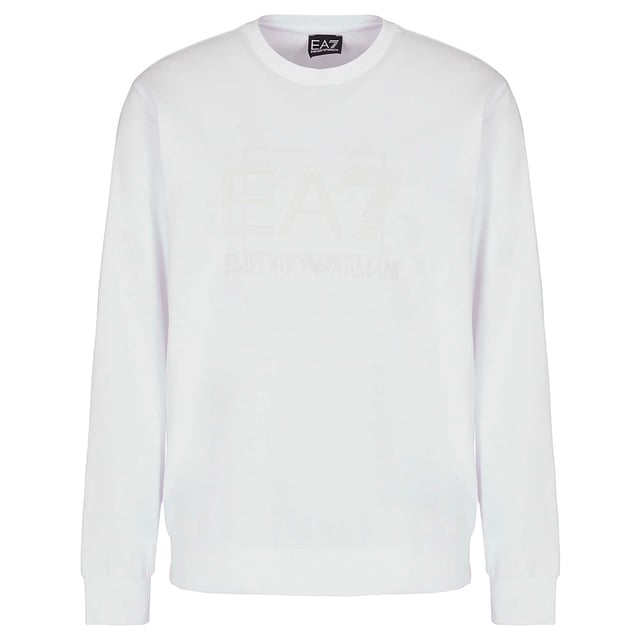 EA7 Box Logo White Sweatshirt