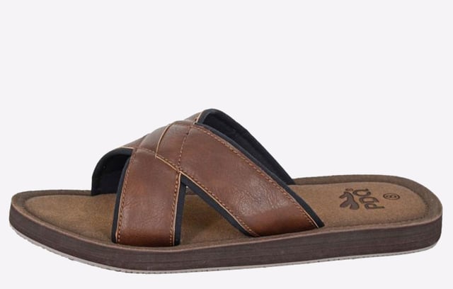 Upgrade your summer style with PDQs Byworth Sandals. Crafted with a padded criss cross strap adorned with intricate stitching, these flip flops are a fusion of casual comfort and on trend fashion, boasting a warm brown hue that effortlessly complements any summer ensemble whilst ensuring a secure and comfortable fit with each step.
 - Synthetic upper 
 - Intricate stitch detailing 
 - Lightly padded strap for comfort 
 - EVA/TPR Sole