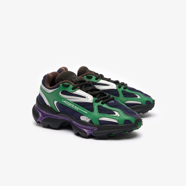 . • Progressive Running Sneaker • Breathable Mesh Upper with Synthetic overlays • Synthetic metallic panels with embossed detailing • Outer Synthetic Leather Cage design printed with Active Branding • EVA midsole with TPU support • Textured rubber outsole • Rounded rope laces • Mesh lining.
