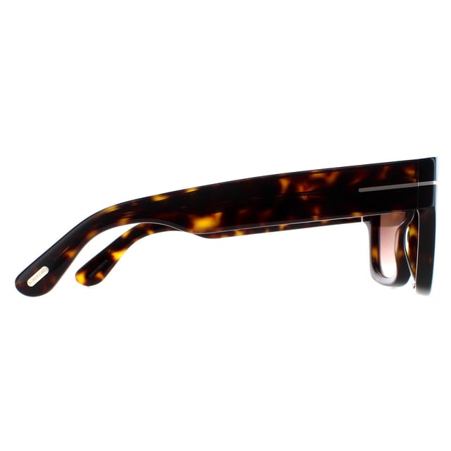 Tom Ford Sunglasses FT0711 Fausto 52F Dark Havana Brown Gradient are a typically bold fashion statement from Tom Ford with the flat top and extra chunky full rim acetate frame. The signature T bar wraps the temple and Tom Ford plate finishes the end pieces with aplomb