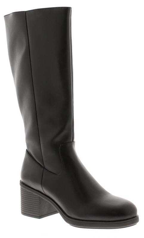 Botas stanley Rocket Dog negras para mujer, confeccionadas en sintético y suela sintética. Características: cremallera interior, totalmente forrado, elástico en la parte superior, altura del tacón de 6 cm y plantilla de espuma afelpada.