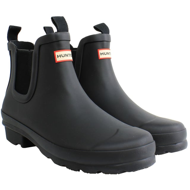 Step into effortless style and practicality with the Hunter Chelsea Big Kids Black Wellington Boots. These boots offer a modern twist on the classic Chelsea boot design, combining urban chic with the durability needed for outdoor play. Here are the key features that make these Wellington boots a must-have for your child:

 Contemporary Chelsea Design:  These boots feature a trendy Chelsea boot silhouette, providing a fashionable and versatile look that seamlessly transitions from outdoor play to casual outings.

 Waterproof Protection: Crafted from high-quality, waterproof rubber, these Wellington boots keep your child's feet dry during rainy days and wet adventures. They provide reliable protection against puddles and muddy terrains.

 Elastic Side Panels: The classic Chelsea boot elastic side panels make these boots easy to slip on and off, promoting independence for your child. The elastic panels also contribute to a comfortable and secure fit.

 Durable Construction: Built with the durability that Hunter is known for, these boots withstand the demands of active play. They're resilient enough to handle various outdoor activities while maintaining their stylish appeal.

 Versatile Black Color: The sleek black color adds a touch of sophistication, making these boots suitable for both casual and more formal occasions.

 Grippy Outsole: Equipped with a sturdy outsole, these boots provide reliable traction on different surfaces, preventing slips and ensuring stability during play.

Embrace the combination of style and functionality with the Hunter Chelsea Big Kids Black Wellington Boots. Whether it's a rainy day or a stylish stroll through the park, these boots are the perfect companion for your child's active lifestyle.