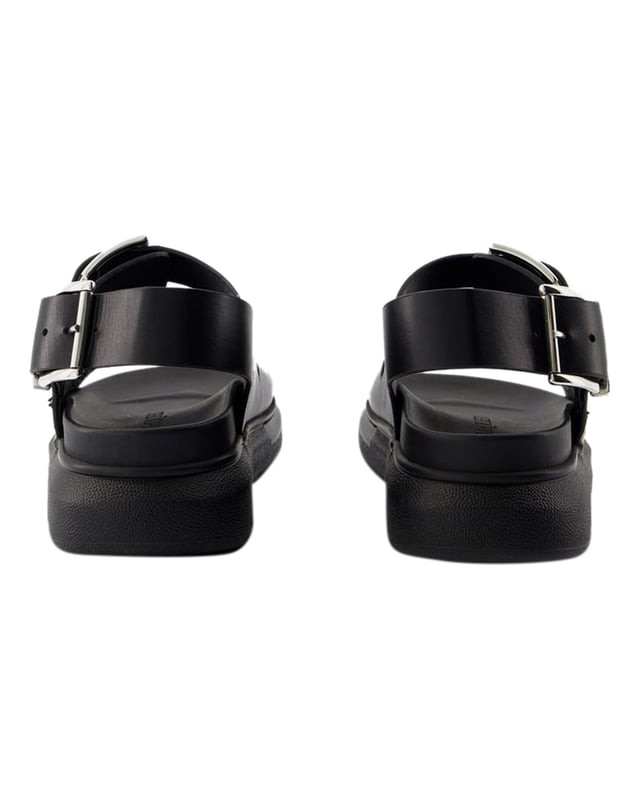 サンダル Seal Sandals - Alexander McQueen - Calfskin - Black Seal Sandals - Alexander McQueen - Calfskin - Black