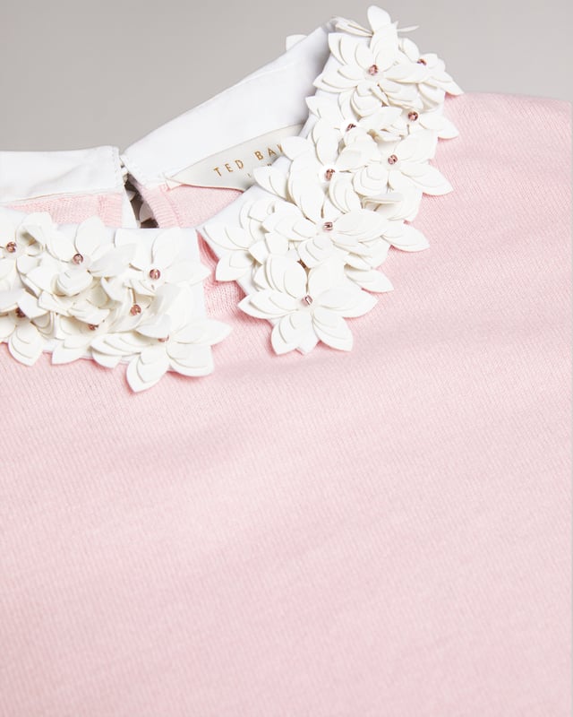 Ted Baker Nansea Floral Collar Mockable Jumper Pink