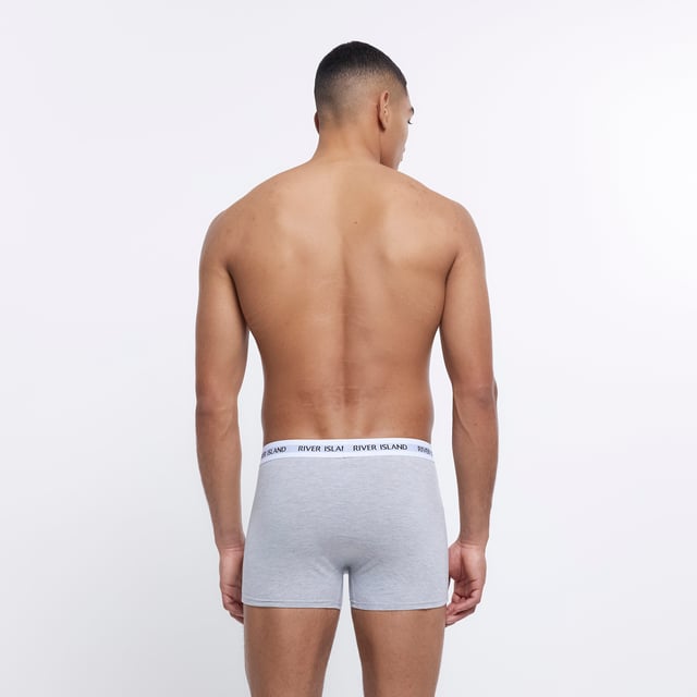 River Island Mens 4 Pack Boxer Shorts Grey Ri Rib