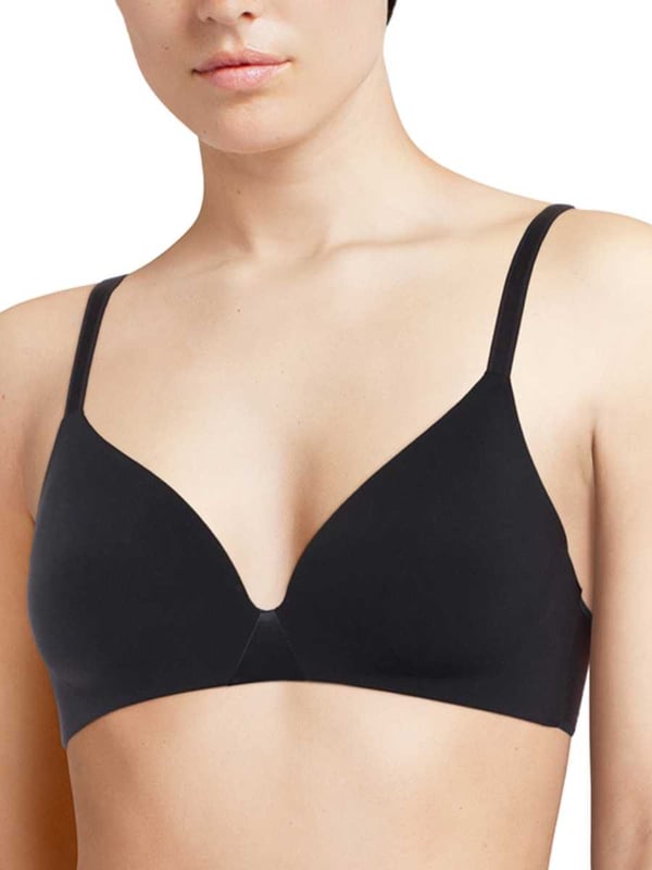 Chantelle Essentiall Wirefree Triangle T-Shirt Bra. With non padded cups and hook & eye closure. This product is recommended as hand wash only..