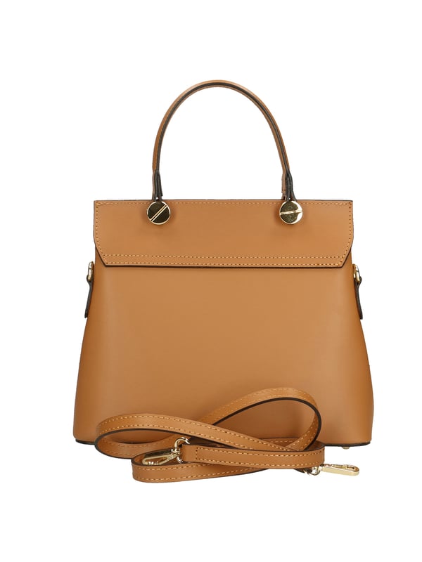 Bolso de mano para mujer en piel genuina arrugada con doble compartimento. Equipado con una correa de hombro extraíble. Producto artesanal italiano. Fabricado en Italiaù