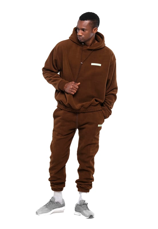 Tom Barron Oversize Fleece-Trainingsanzug-Set für Herren