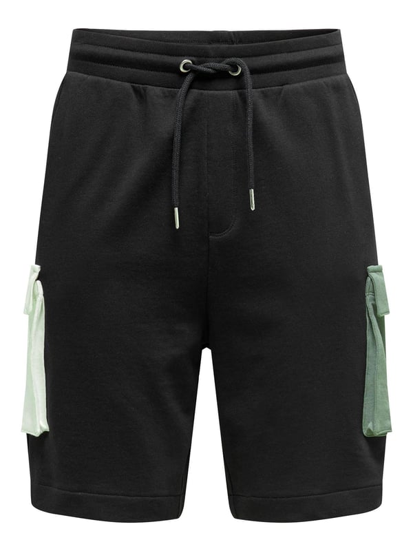 Introducing Only & Sons men’s cargo combat shorts - the ultimate solution for those seeking comfort and style in their summer wardrobe. Made from 100% cotton, these knee-length shorts offer a relaxed fit that's not too loose and not too tight - the perfect balance for a casual and laid-back style.

The elasticated waistband comes equipped with metal eyelets and aglets drawstring closure, ensuring that your shorts stay in place all day long. The stylish contrast colour cargo pockets add a designer touch and offer plenty of space to store your phone, wallet, and keys. With two front pockets and two side flap cargo pockets, you'll never be short of storage options.

These shorts are versatile and can be worn for various occasions such as jogging, running, sports, gym, lounge-wear, outdoor activities, casual outings, and more. Plus, they are easy to care for - simply toss them in the washing machine for a hassle-free cleaning experience.