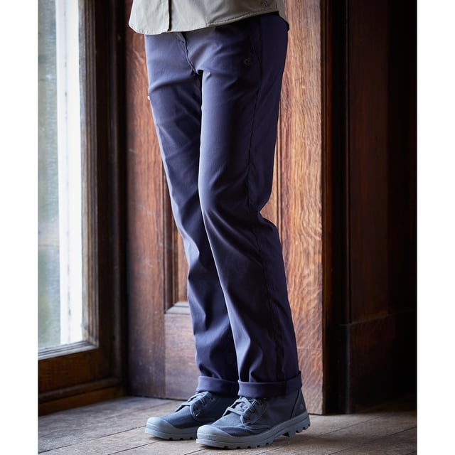 96% Polyamide, 4% Elastane. 170gsm. Design: Plain. Fastening: Button. Belt Loops, Heel Tape, Splashproof, Zip Fly. Fabric Technology: Durable, DWR Finish, EcoShield, Solarshield, Stretch, Sun Protective. Pockets: 2 Side Pockets, 1 Back Pocket. Waistline: Fixed. Sun Rating: UPF 40+.