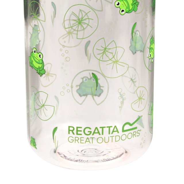 80% Tritan Copolyester Plastic, 10% Polypropylene, 10% Silicone. BPA Free, Lightweight. Flip Up Straw, Screw Top Lid. Design: Frog. Capacity: 0.3L.