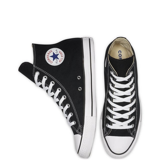 Black and white hi top converse clearance