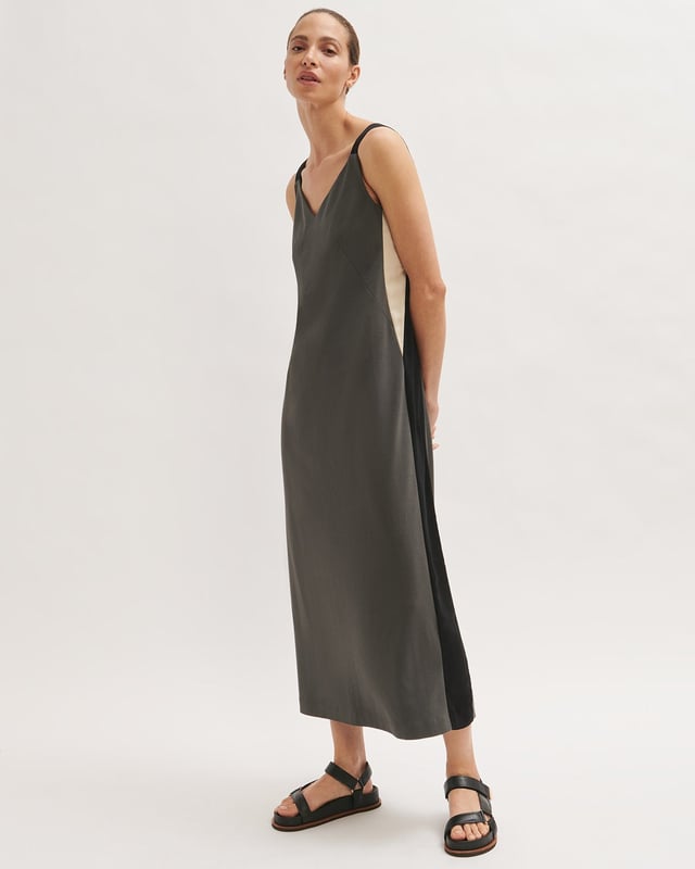 Satin cheap stripe dress