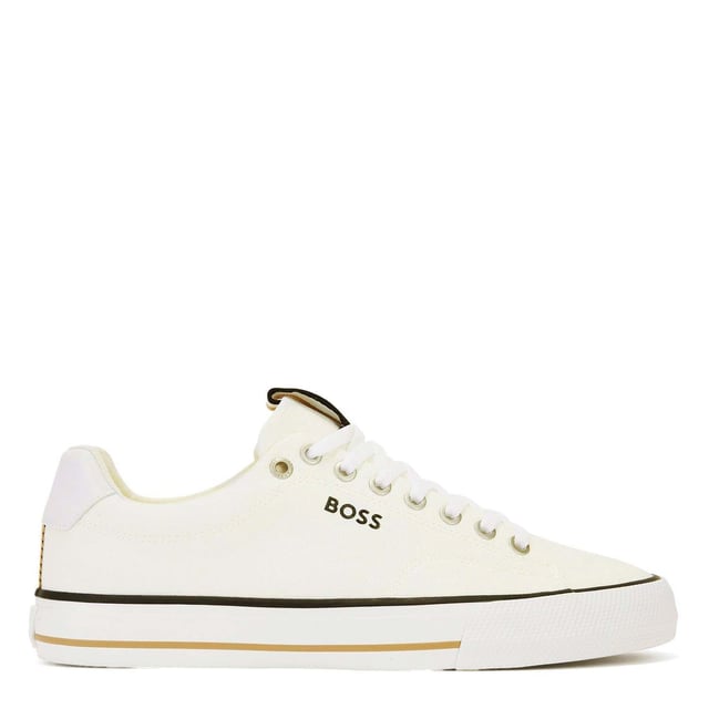 New BOSS sneaker. Full canvas upper derby design enriched by BOSS detail on the side. Full vulcanized sole. backtab enriched by institutional tape. Fresh and seasonal colour combination that fits the deliveries