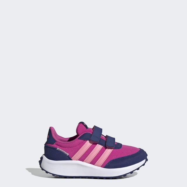 Bring your child a touch of the old school. These kids' adidas sneakers are inspired by '70s running shoes and have two hook-and-loop straps to ensure those feet stay in place. The Cloudfoam midsole is soft and cushiony to keep them comfortable throughout the day. Suede overlays on the toe and heel add a touch of nostalgia and texture to the look. Made with a series of recycled materials, and at least 50% recycled content, this product represents just one of adidas' solutions to help end plastic waste.  - Regular fit - Hook-and-loop closure - Closed mesh upper - Textile lining - Toe and heel protective overlays - Cloudfoam midsole - Rubber outsole - Upper contains a minimum of 50% recycled content  Shipped by adidas