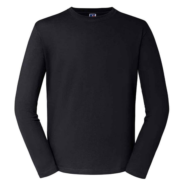 100% Ringspun Cotton. Fabric: Combed. Design: Plain. Neckline: Crew Neck, Knitted, Seamed. Sleeve-Type: Long-Sleeved. Taped Shoulders, Tubular, Twin Needle Stitching. Fit: Classic. 175gsm. Sustainability: Amfori, Better Cotton Initiative, BSCI, Fair Labor Association, Oeko-Tex Standard 100 Certified, WRAP Certified.