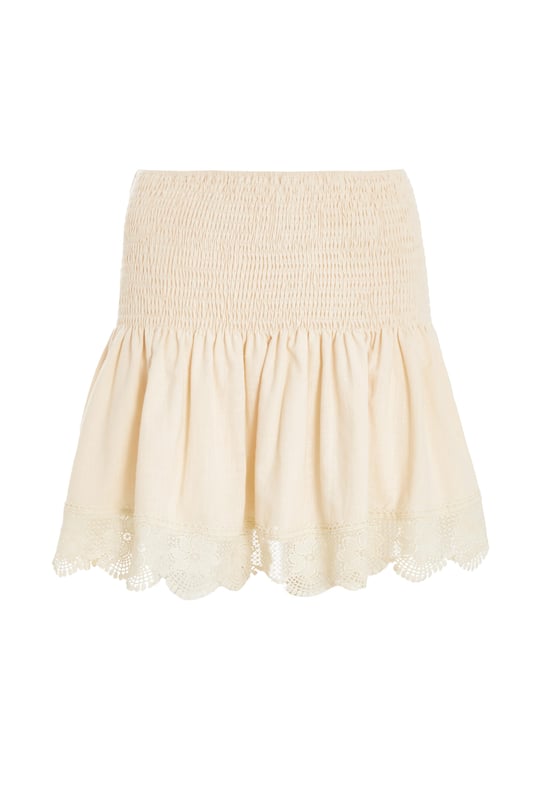 - Crochet trim - High waisted - Skater style - Tiered design - Model height: 5' 7" - Model wears uk 8 / us 4 / eur 36 - Always check the care wash label - Cool hand wash with mild detergent