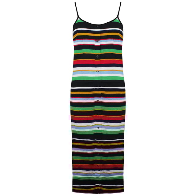 Vans Off The Wall Sleeveless Striped Multicoloured Womens Midi Dress VN0005HW448