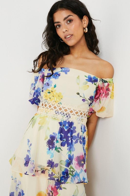 open lace back dress Sophia Floral Organza Dress main image 1