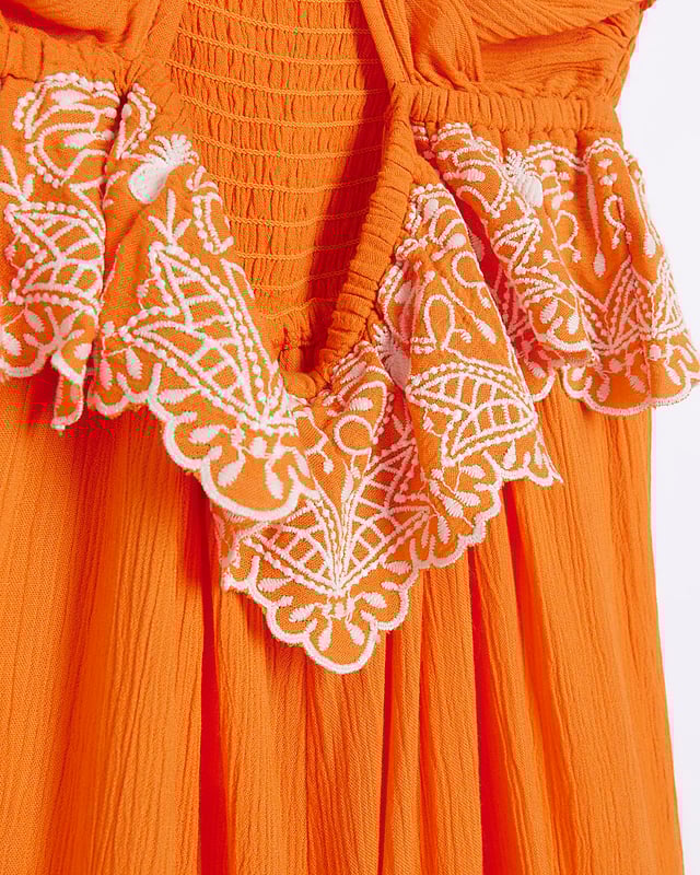 Cotton fabric, Cut out design, Halter neck, Sleeveless, Midi length, Our model wears a UK 8 and is 175cm/5'9'' tall