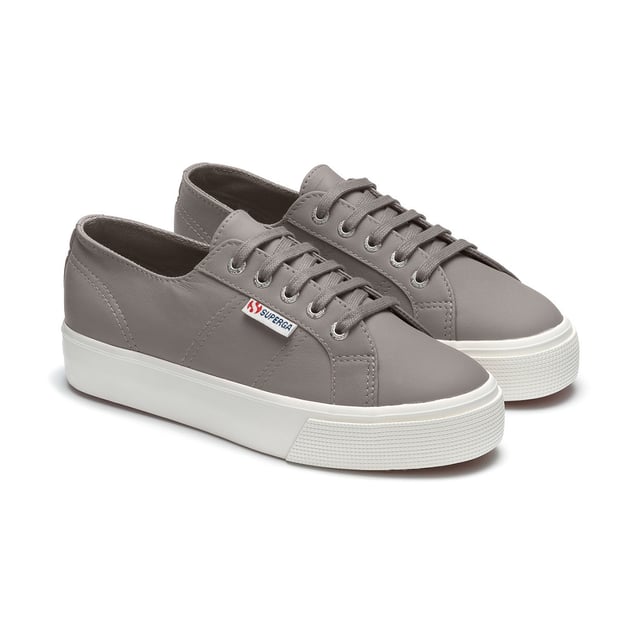 Superga Unisex Adult 2730 Nappa Leather Lace Up Trainers Grey