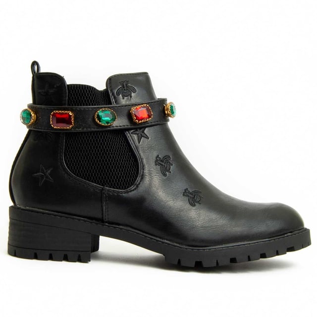 Botines casuales para mujeres. Ajuste cómodo. Hechos con materiales veganos. Elaborados por otras marcas para nuestra marca. Medidas aproximadas: tacón de 4 cm, altura del caña de 11 cm y ancho de la caña de 9 cm.