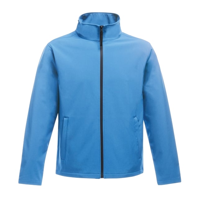 100% Polyester. Warm backed woven softshell jacket. Printable softshell fabric. Wind resistant membrane fabric. Durable water repellent finish. Inner zip guard, 2 lower pockets and adjustable shockcord hem.