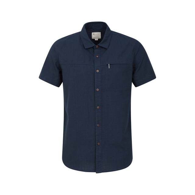 Buitenste materialen: 100% katoen. Voering: 100% polyester. Stof: Slub. Voering: Gaas. Ontwerp: Textuur. Zakken: 1 borstzak, ritssluiting. Bevestiging: Knop. Mouwtype: Korte mouwen. Halsuitsnijding: Omgeslagen kraag. Stoftechnologie: Ademend, Lichtgewicht. 7 Knopensluiting.