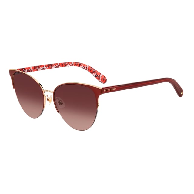 Kate Spade Vrouwen Zonnebril IZARAGSC9AF73 - Materiaal: Metaal - Kleur frame: Rood - Afmetingen: 57/17/140 mm (Diameter lens / Brug formaat / Lengte veren)