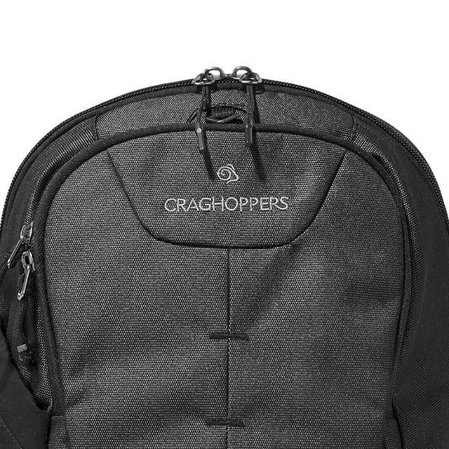 Material: Polyamide, Polyester, PU Coating. Denier: 900D. Fabric Technology: DWR Finish, EcoShield, Water Repellent. Design: Logo. Fastening: Clip, Zip. Adjustable Shoulder Strap, Anti-Tamper Zip, Anti-Theft, Cafe Strap, Carry Handle, Headphone Ports and Cable Tidy Tab, Padded, Reflective Detail, Webbing Shoulder Strap, Wheeled Luggage Handle Strap. Compartments: 1 Main Compartment, Zipped Compartment. Pockets: Mesh Pocket, 1 Front Pocket, Zip, 1 RFID Blocking Pocket. Sustainability: Made from Recycled Materials. Capacity: 18L. Suitable for: 13in Laptop. Cut Resistant. 50 x 27 x 19 cm