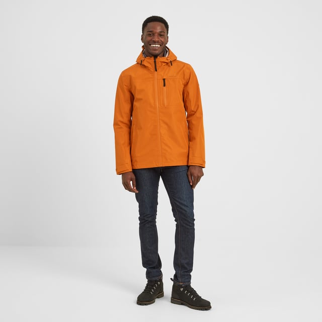 Orange north top face rain jacket