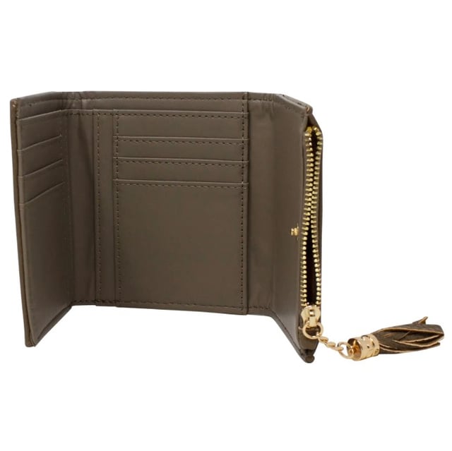 Holds 10 Cards. Notes and Zipped Coin Purse. Delivered in Gift Box. H:9cm W:12cm D: 2cm.Material: PU Leather. SKU: HB328702