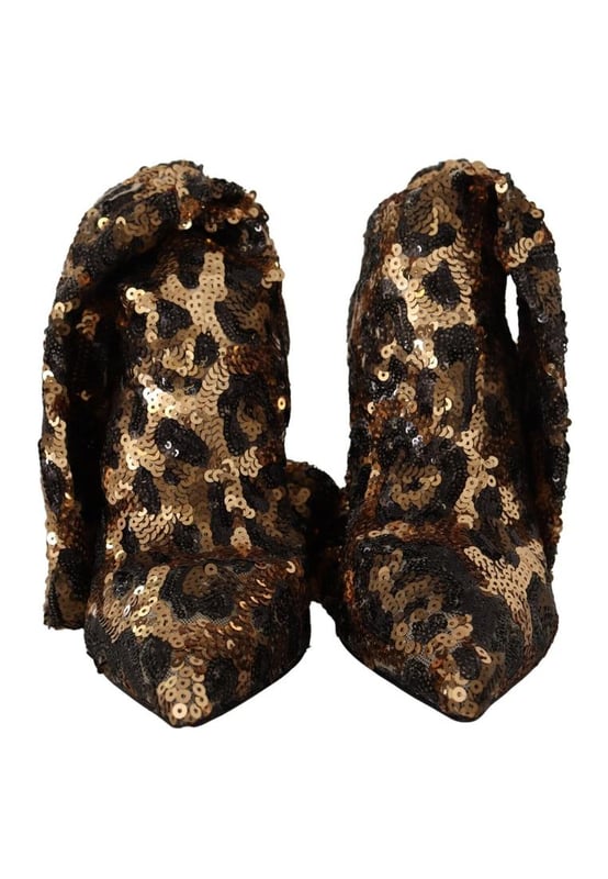 Gorgeous Dolce & Gabbana Knee High Boots with Leopard Pattern Sequins
  Brand new with tags
  Color: Gold brown leopard pattern
  Material: 70% Polyester 28% Nylon 2% Elastane
  Sole: Leather
  Logo details
  Very Quality and comfort
  Made in Italy
Material: 70% Polyester 28% Nylon 2% Elastane