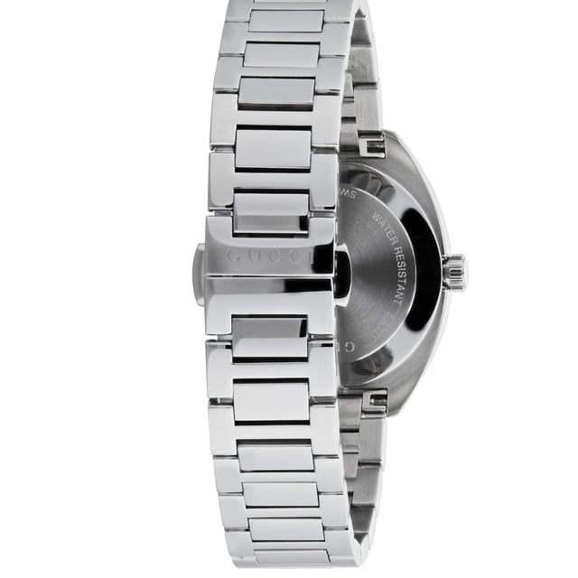 CATEGORY WatchesBRAND GUCCIWATCH MARKERS DiamondWATER RESISTANT 50 MetresGender WomenMOVEMENT QuartzCASE MATERIAL Stainless SteelDIAL COLOUR BlackSTRAP MATERIAL Stainless SteelDIAMETER 29mmBRAND COLLECTION SGG2570