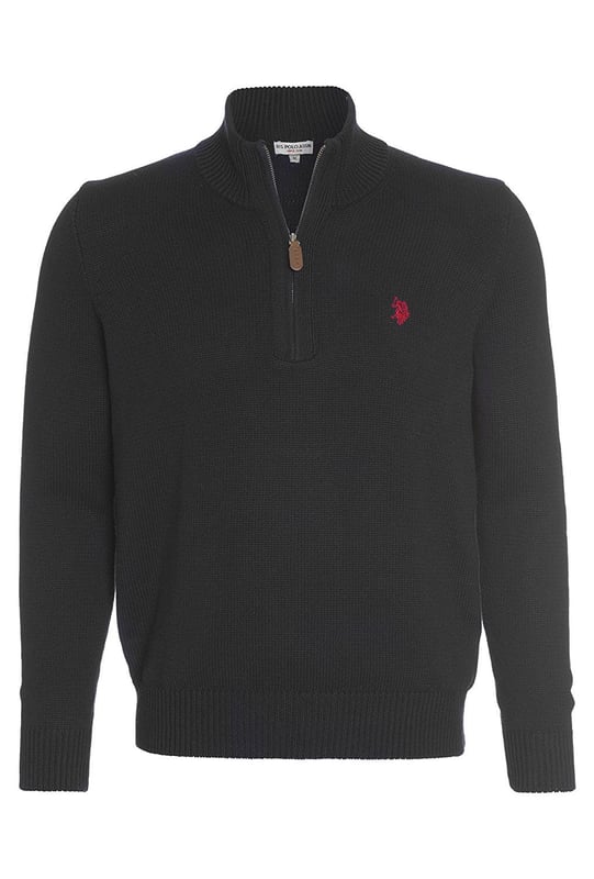 Hochwertiger und langlebiger Herren Pullover mit Reißverschluss von der Marke U.S. Polo Assn. – Passt perfekt auf die Jeans, den Anzug oder die Stoffhose- Für viele Anlässe geeignet - Pulli - Herren Troyer für Herbst / Winter und den Frühling
