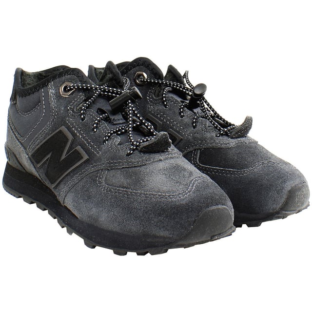 New Balance 574H Kids Black Trainers, specially designed to provide young adventurers with style, comfort, and durability for all their activities. Here are the key features of these sleek trainers:

 Kid-Friendly Design:  The New Balance 574H trainers are tailored specifically for children, offering a perfect balance of style and functionality to suit their active lifestyles.

 Durable Construction:  Built to withstand the demands of playtime, these trainers feature a sturdy construction with reinforced stitching and high-quality materials, ensuring long-lasting performance.

 Comfortable Cushioning:  Equipped with a cushioned midsole and padded collar, these trainers provide excellent comfort and support, allowing kids to stay comfortable throughout the day.

 Secure Fit:  With a lace-up closure system, these trainers offer a customizable fit, ensuring a snug and secure feel for active play and running around.

 Breathable Design:  Designed with breathable mesh panels, these trainers promote airflow to keep little feet cool and comfortable, even during energetic activities.

 Lightweight Feel:  Despite their durable construction, these trainers maintain a lightweight feel, allowing kids to move freely and confidently with every step.

 Versatile Usage:  Whether for school, sports, or casual outings, the New Balance 574H Kids Black Trainers are versatile enough to adapt to any situation, providing reliable performance and style.