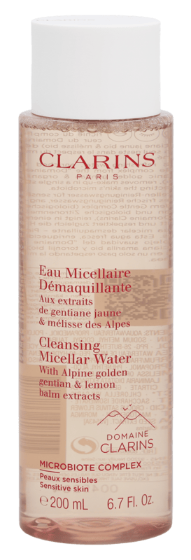 Clarins Cleansing Micellar Water cleanses the skin in one simple step while at the same time respecting the balance of your skin. Removes make up residue and pollution particles effectively.