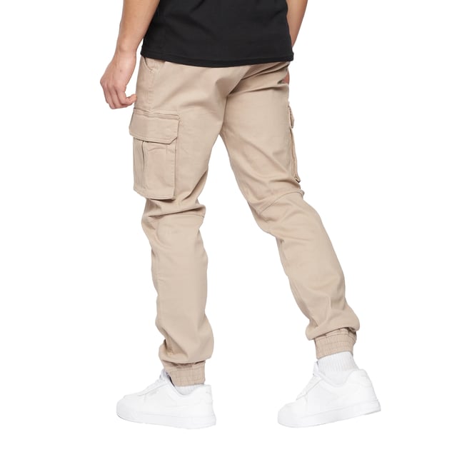 98% Cotton, 2% Elastane. Design: Plain. Fastening: Button, Zip Fly. Fabric Technology: Durable, Stretch. Belt Loops. Pockets: 2 Side Pockets, 2 Cargo Pockets, 2 Back Pockets, Flap Closure, Concealed, Buttoned. Hem: Ribbed.