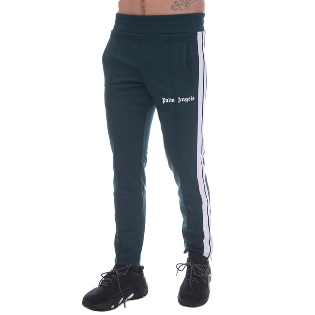 Men's Palm Angels Slim Track Pants in Green White