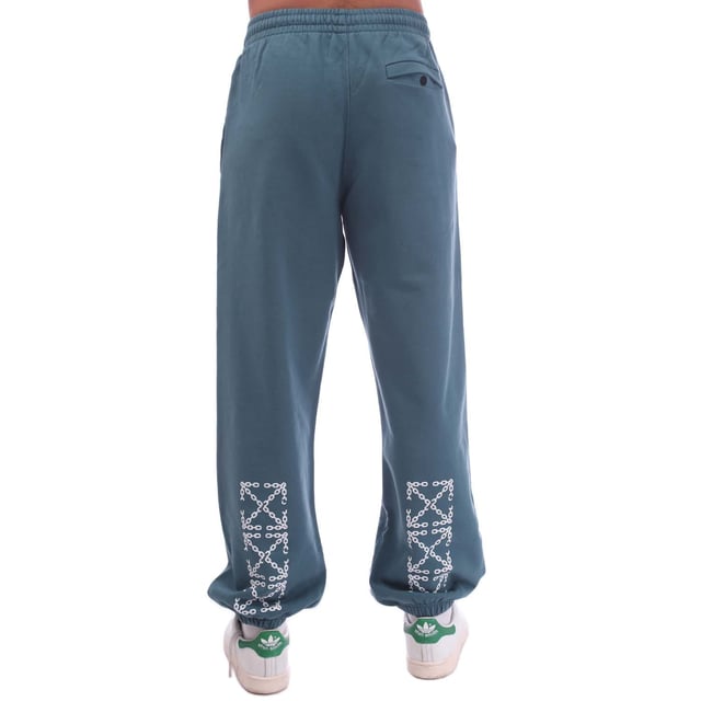 Men's Off White Chain Arrow Slim Sweatpants in Green White