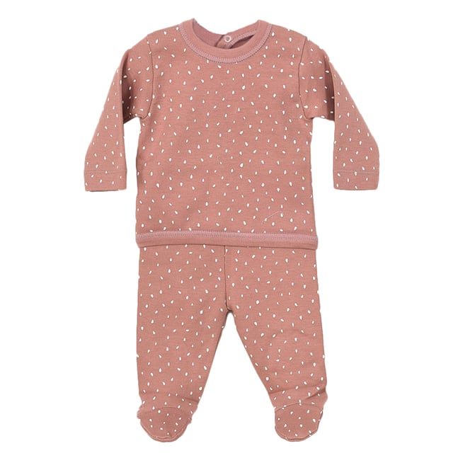 Baby set Babidu.
 Brown color
 Long sleeve and long pants set.
 Round neck with ribbed finish.
 Seams seen in tone.

 Composition: 100% Cotton

 Wash at maximum temperature 40º
 -Do not use bleach
 -Support iron
 -Tumble dry low
 Composition: 100% cotton
 Care:
Wash at maximum temperature 40º
 -Do not use bleach
 -Accepts iron
 -Dry at low temperature