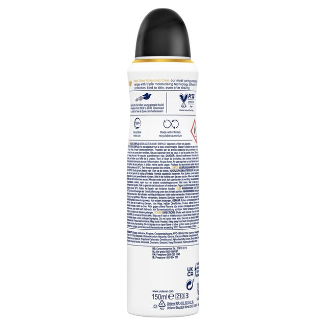 Dove AntiPerspirant Advanced Care Invisible Dry 72H Deodorant for